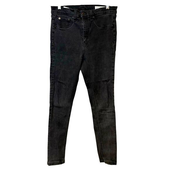 Rag‎ & Bone Women's High Rise Skinny Black Wash Denim Jean 29 Stretch Boho - Picture 1 of 7